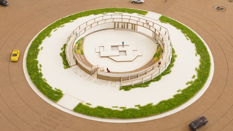 以斗六圓環作為設計基地的模型作品細節精細